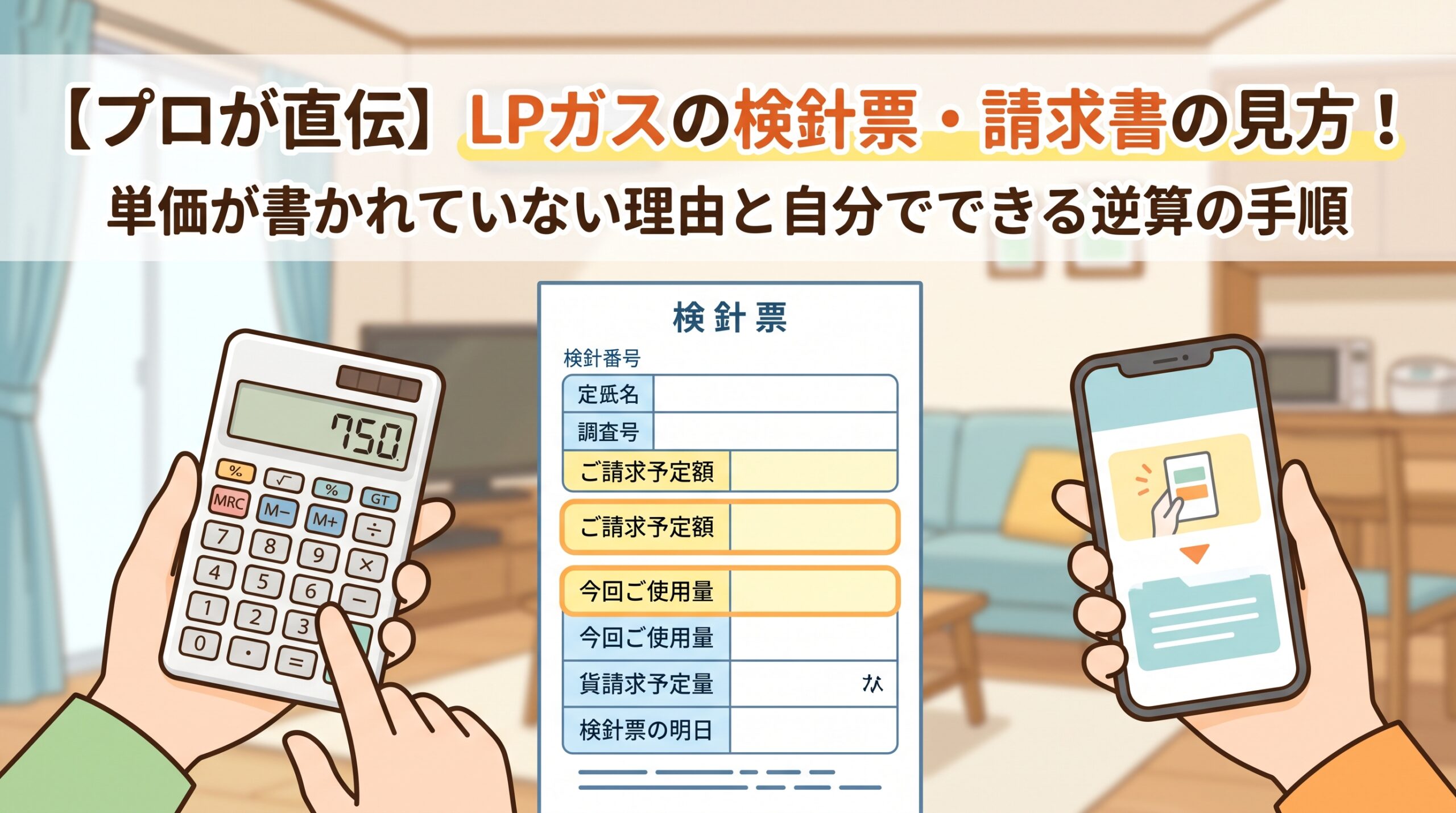【プロが直伝】LPガスの検針票・請求書の見方！従量単価が書かれていない理由と自分でできる逆算の手順